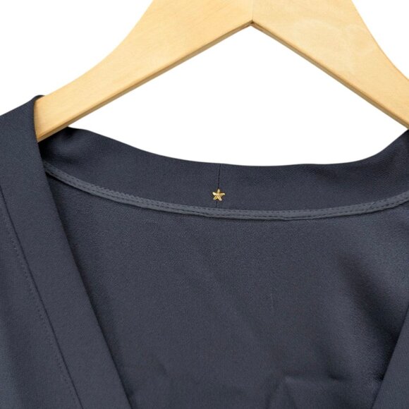 RTW Charleston Open Front Blouse Womens Navy Blue Long Sleeve Flowy Size XXL - Picture 6 of 8